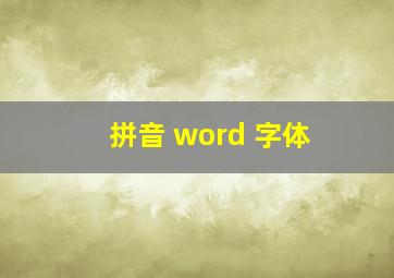 拼音 word 字体